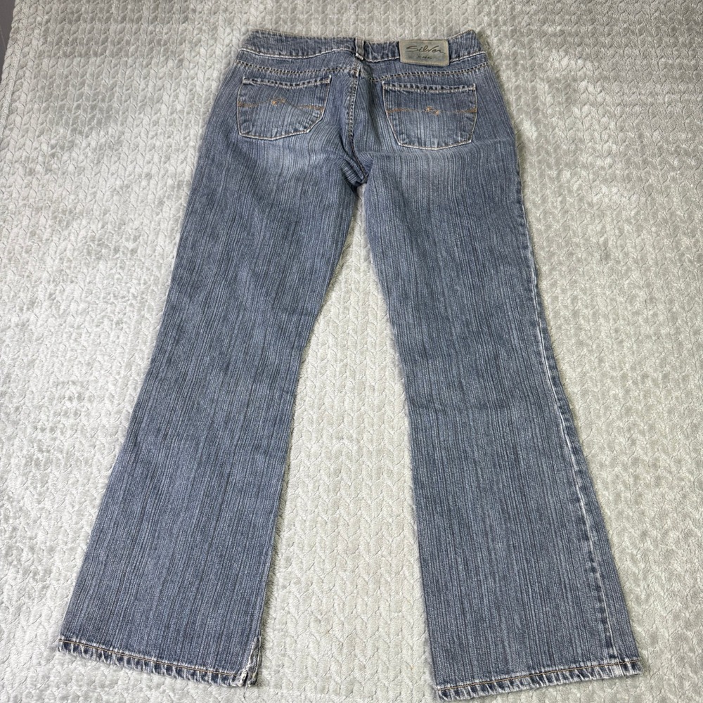 Silver Jeans Womens 31x30 Blackish Blue Denim Slit Hem Y2K Low Rise Canada Made - Picture 10 of 12
